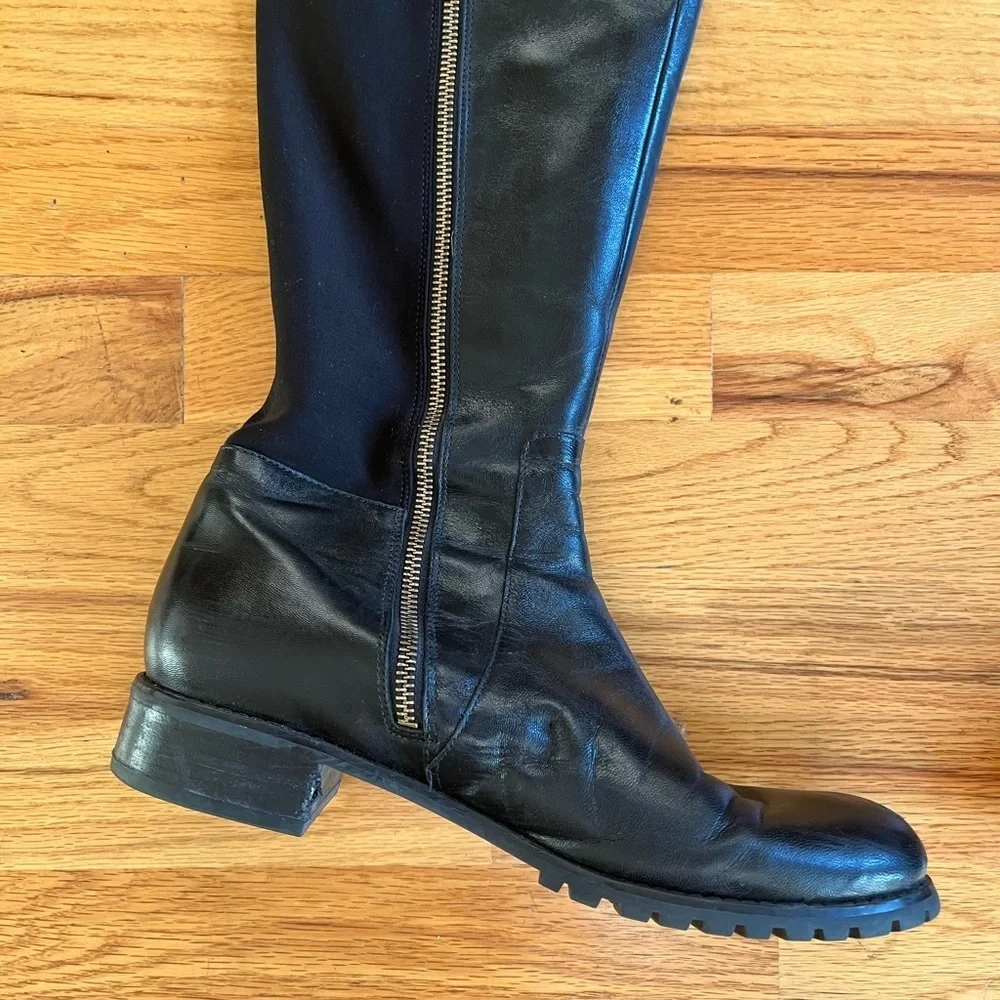 MICHAEL KORS Bromley Over the Knee Vlack Leather Boots 7